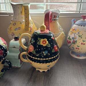 Mary Engelbreit Michel & Co. Stackable Tea for One Individual Teapot with Cup an